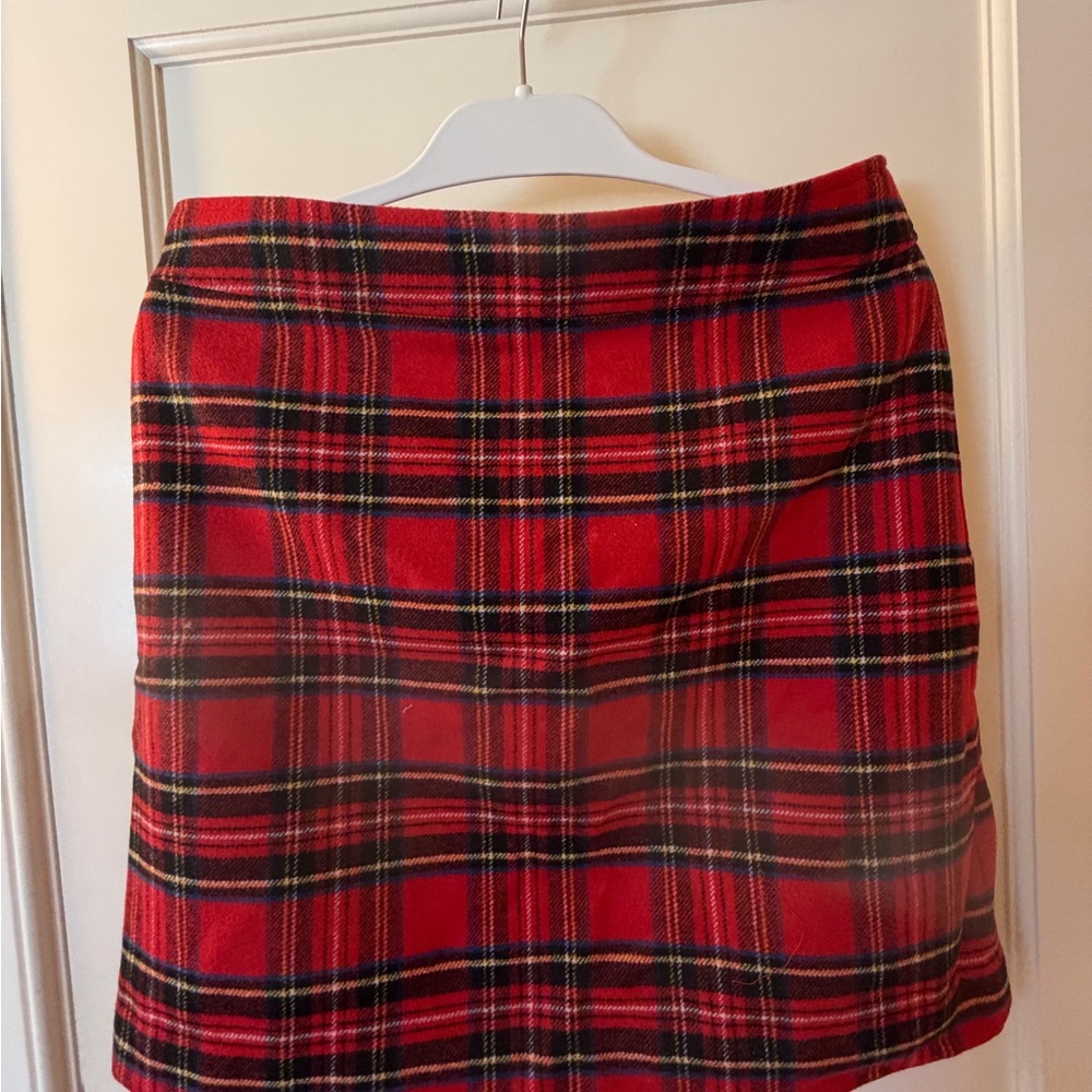 J. Crew Factory Vibrant Red Plaid Mini Skirt